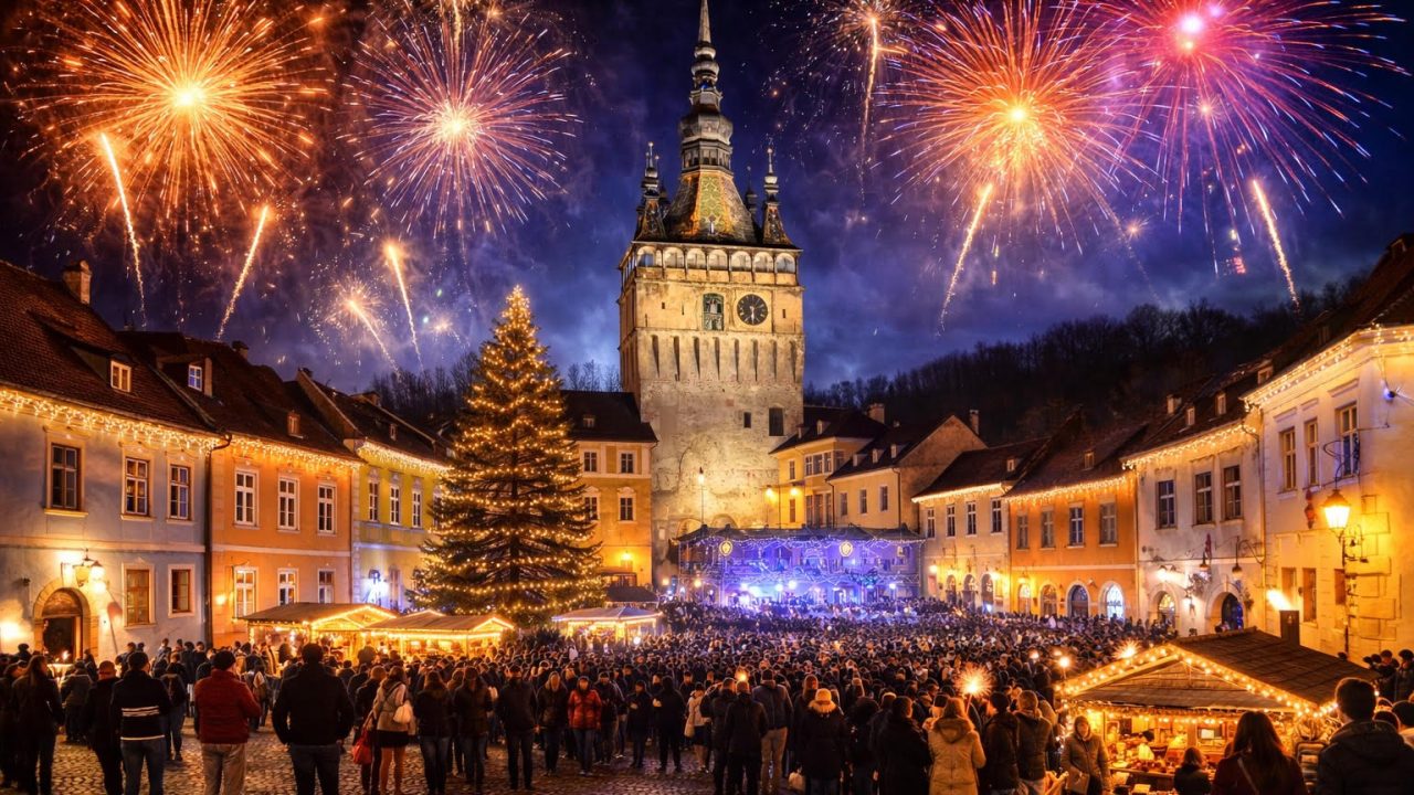 Revelion în Piața Cetății din Sighișoara: comunitatea si vizitatorii sunt invitatati să întâmpine Noul An împreună